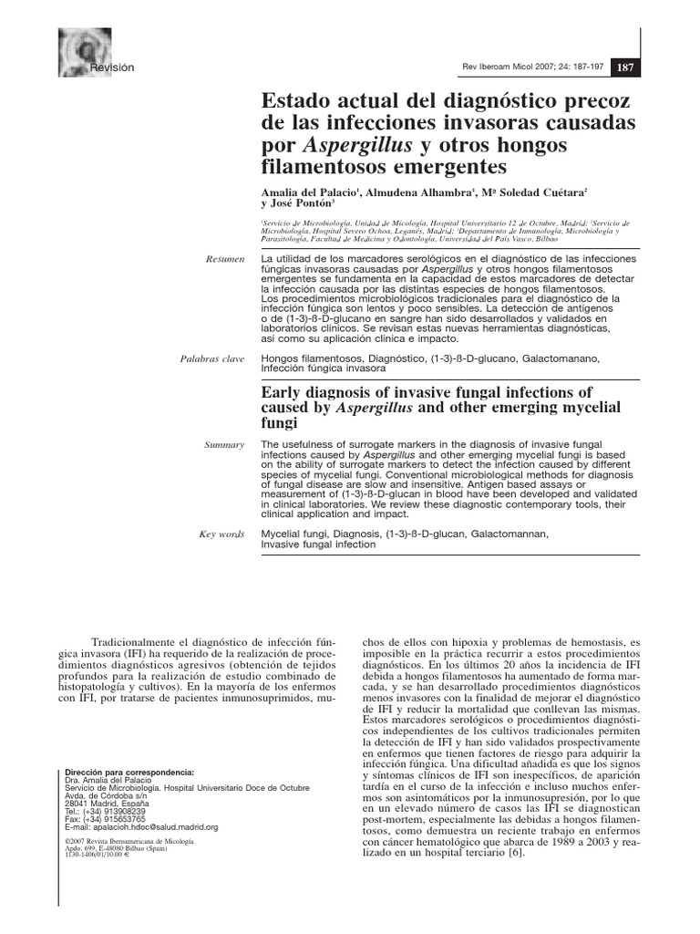 micosis bolsas guturales Trasplante de órgano Diagnóstico médico