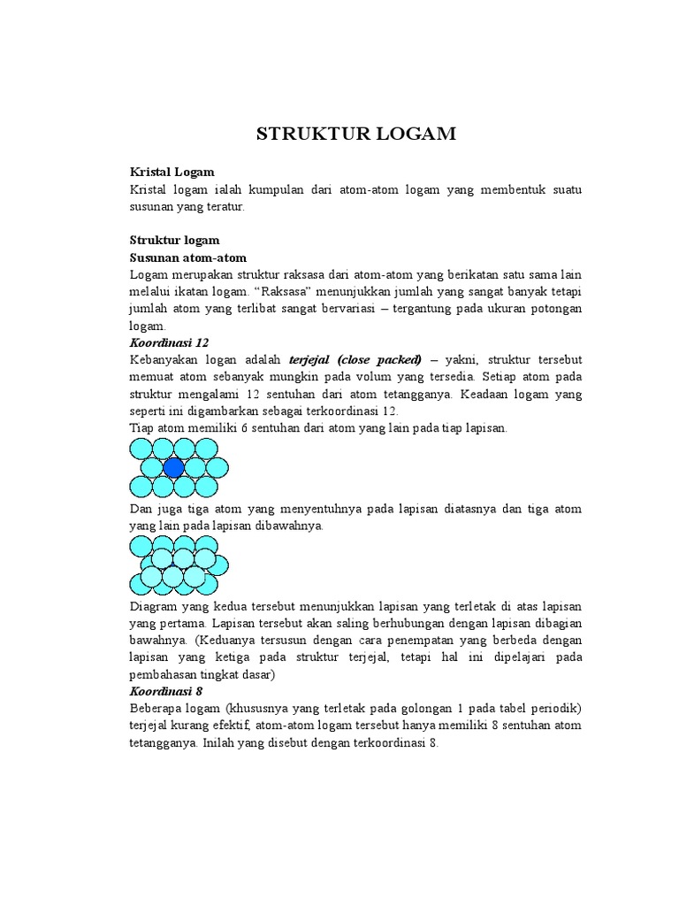 Struktur Logam | PDF | Sains & Matematika
