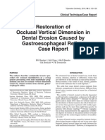 Restoration of Occlusal Vertical Dimension in Dental Erosion Caused by Gastroesophageal Reflux: Case Report