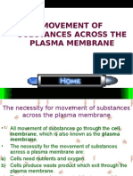 Movement of Substances Across The Plasma Membrane