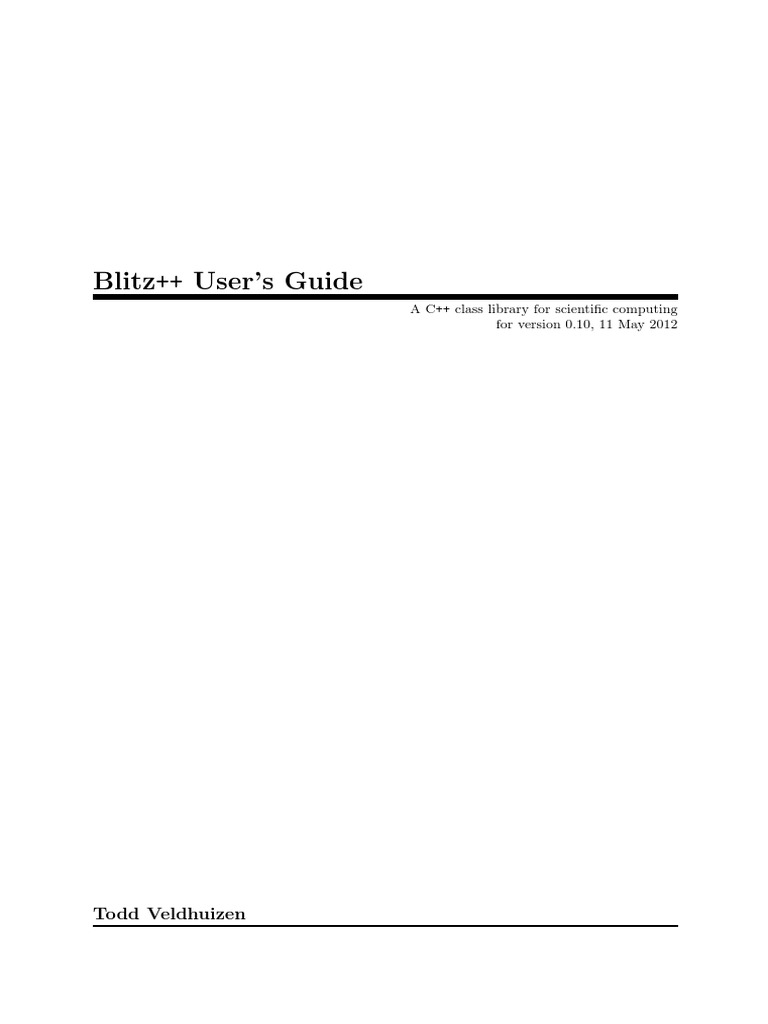 Blitz User Manual | PDF | Array Data Structure | Constructor (Object ...