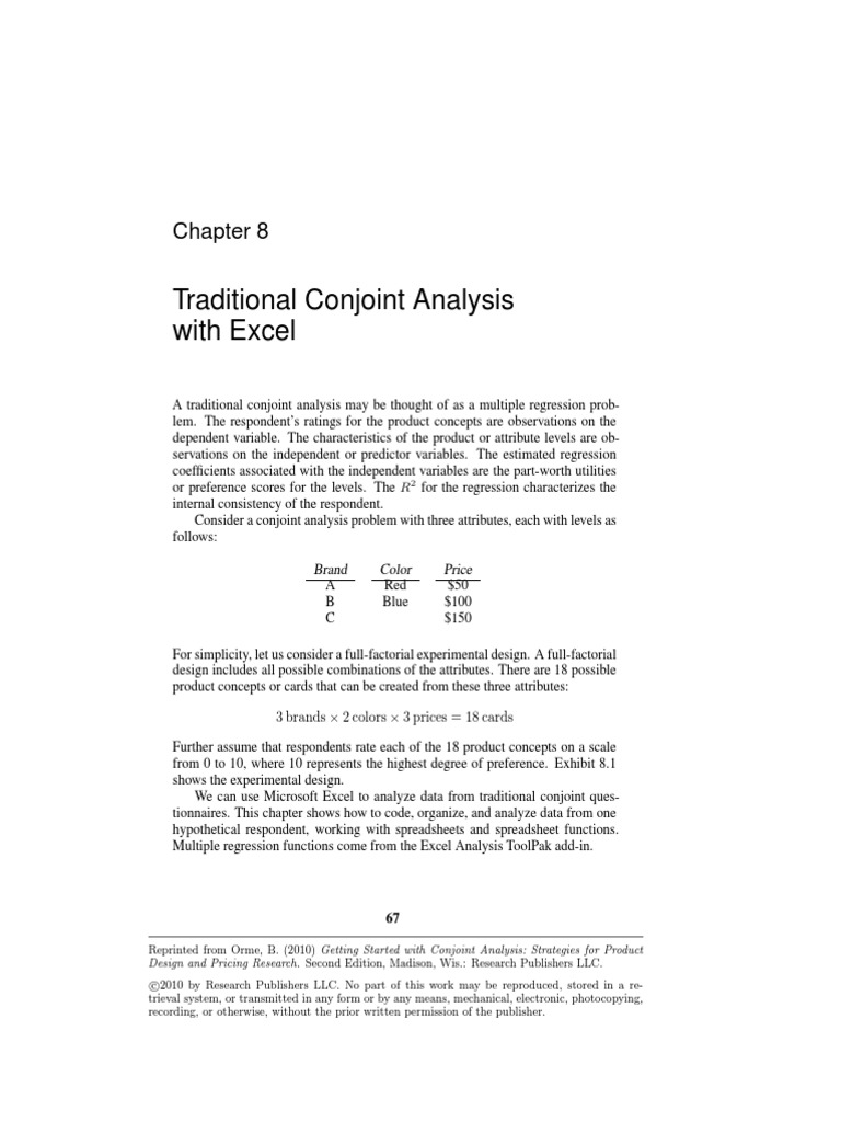 Traditional Conjoint Analysis With Excel | PDF | Errors And Residuals ...