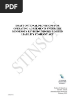 Optional Provisions for Operating Agreements Under the Minensota Revised Uniform Limited Liability Company Act