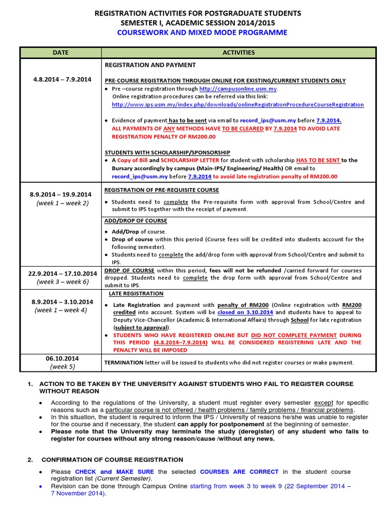 Postgraduate Registration Guide 2014/2015 | PDF