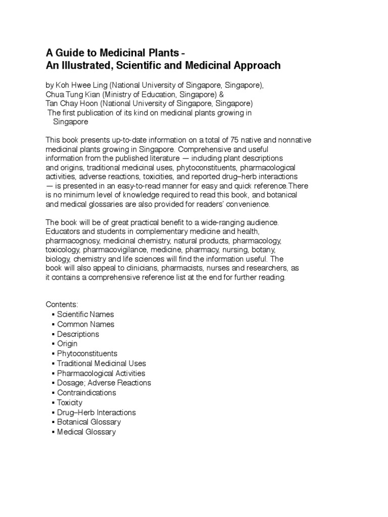 GUIDE TO MEDICINAL PLANTS AN ILLUSTRATED SCIENTIFIC AND MEDICINAL APPROACH intelligence overview