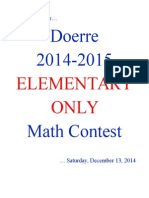 Doerre ELEMENTARY Math Contest 2014-2015