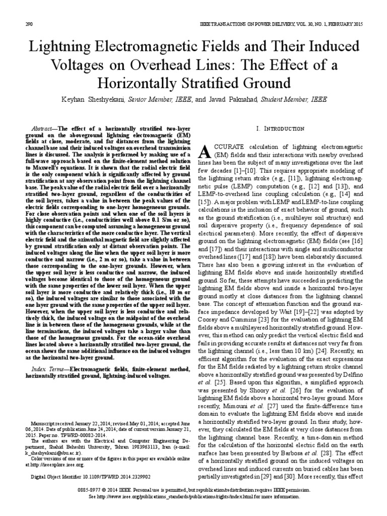 Lightning Electromagnetic Fields and Their Induced Voltages On Overhead ...