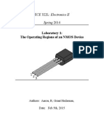 Laboratory 1: The Operating Regions of An NMOS Device: ECE 322L: Electronics II Spring 2014