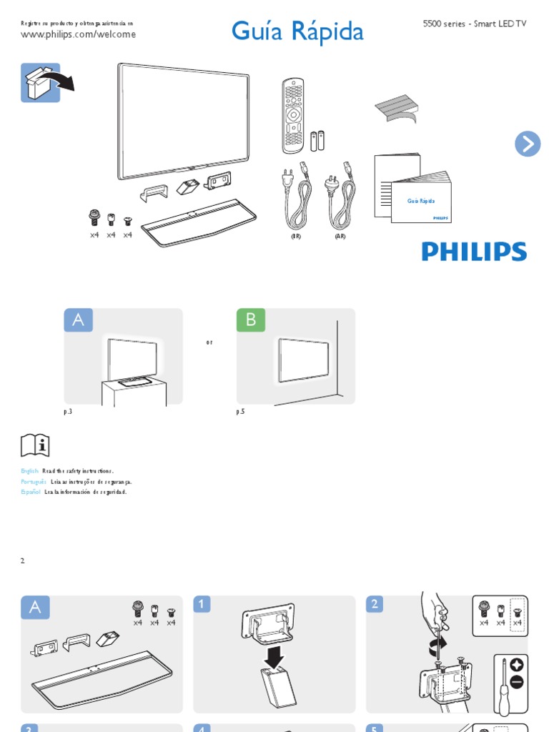 Manual Smart TV Philips 5500 | PDF | Tecnología de televisión