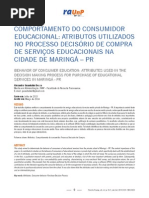 COMPORTAMENTO DO CONSUMIDOR EDUCACIONAL