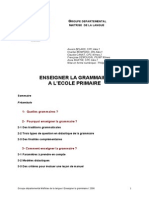 Enseigner La Grammaire a l Ecole Primaire