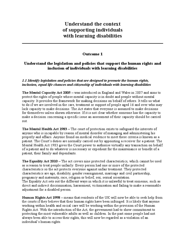 Supporting Individuals with Learning Disabilities | PDF | Disability ...
