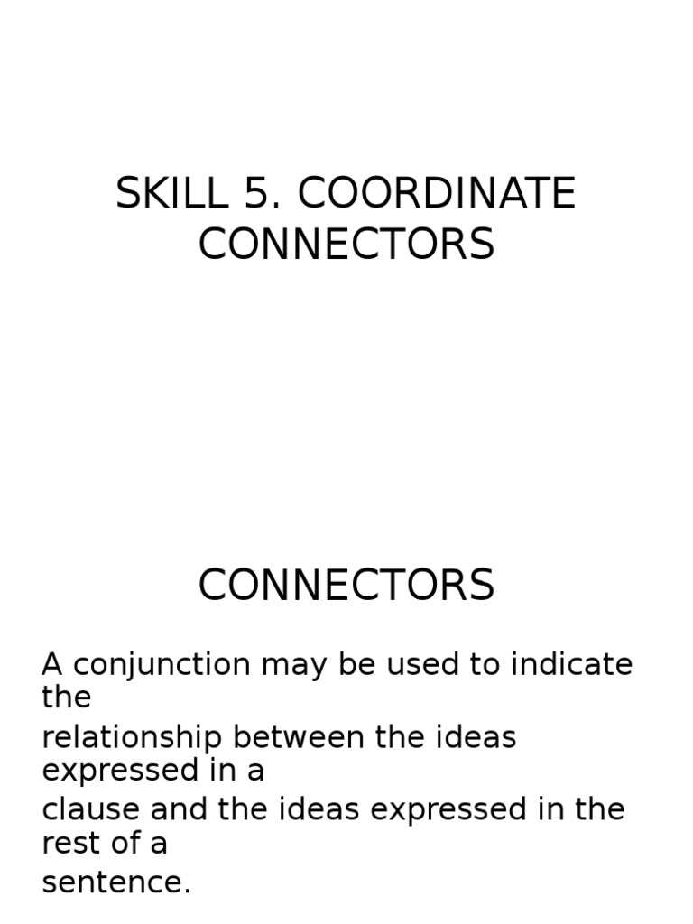 Understanding Coordinate Connectors | PDF | Career & Growth | Language ...