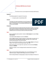 Lab 13.7.5: Using The Windows 2000 Recovery Console: Estimated Time: 30 Minutes Objective