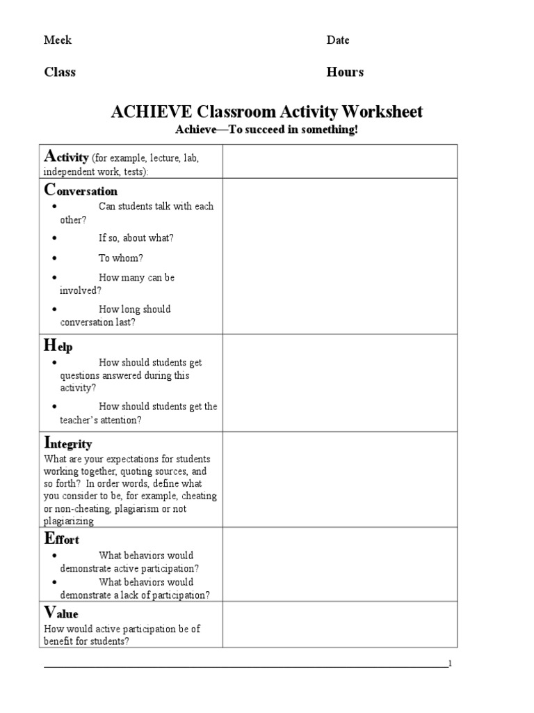 Classroom Activity Guidelines for Students | PDF | Career & Growth
