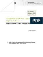 Gobierno Abierto Y Democracia Participativa