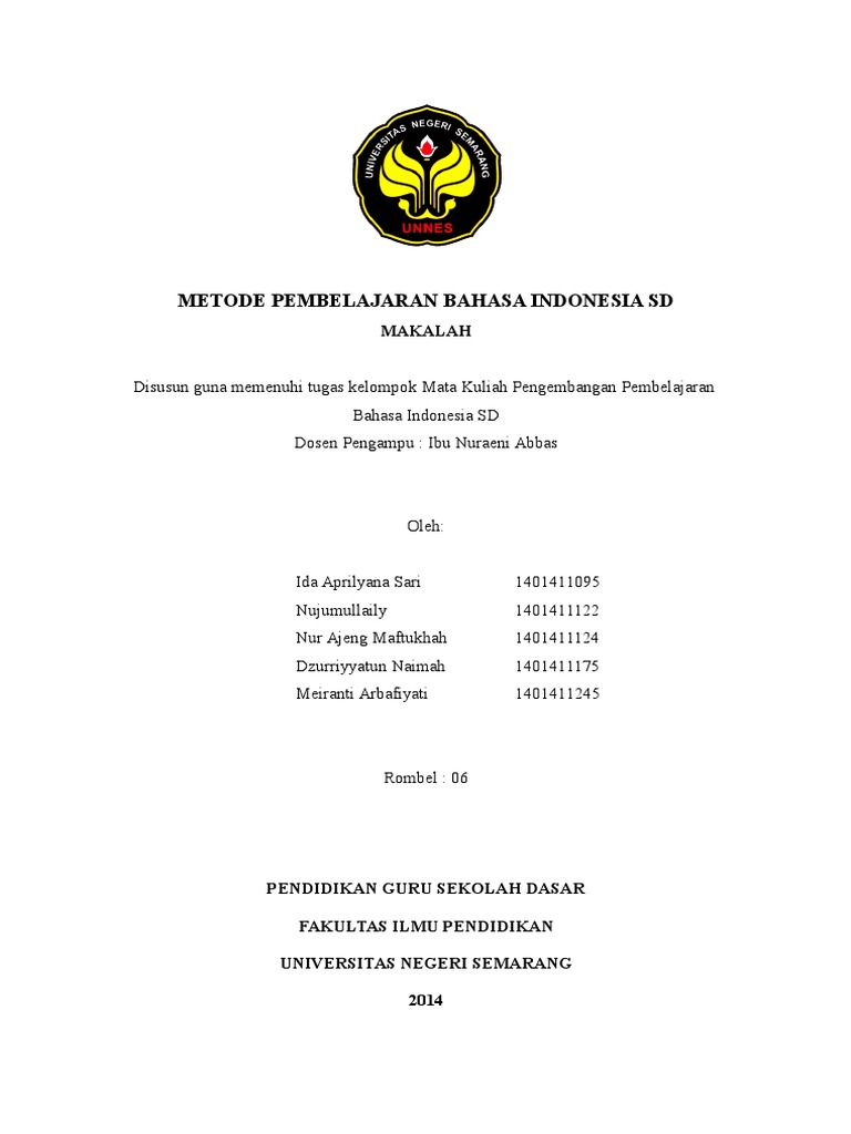Metode Pembelajaran Bahasa Indonesia Sd Lengkap