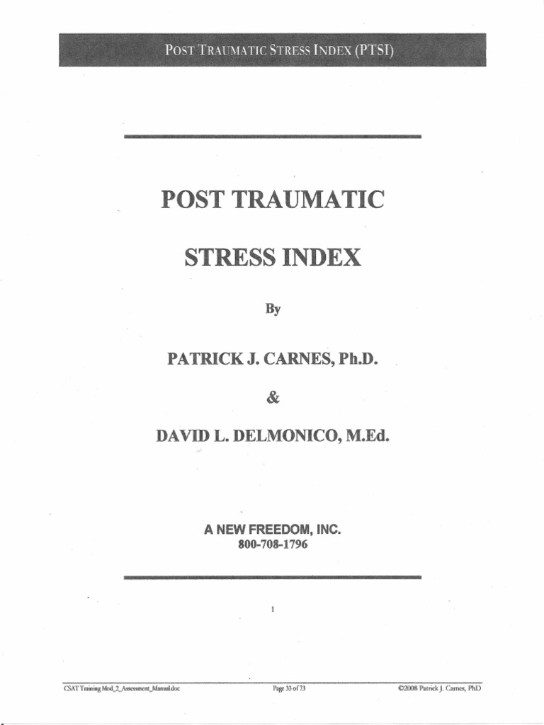 Post Traumatic Stress Index (PTSI) Guide | PDF | Psychological Trauma ...