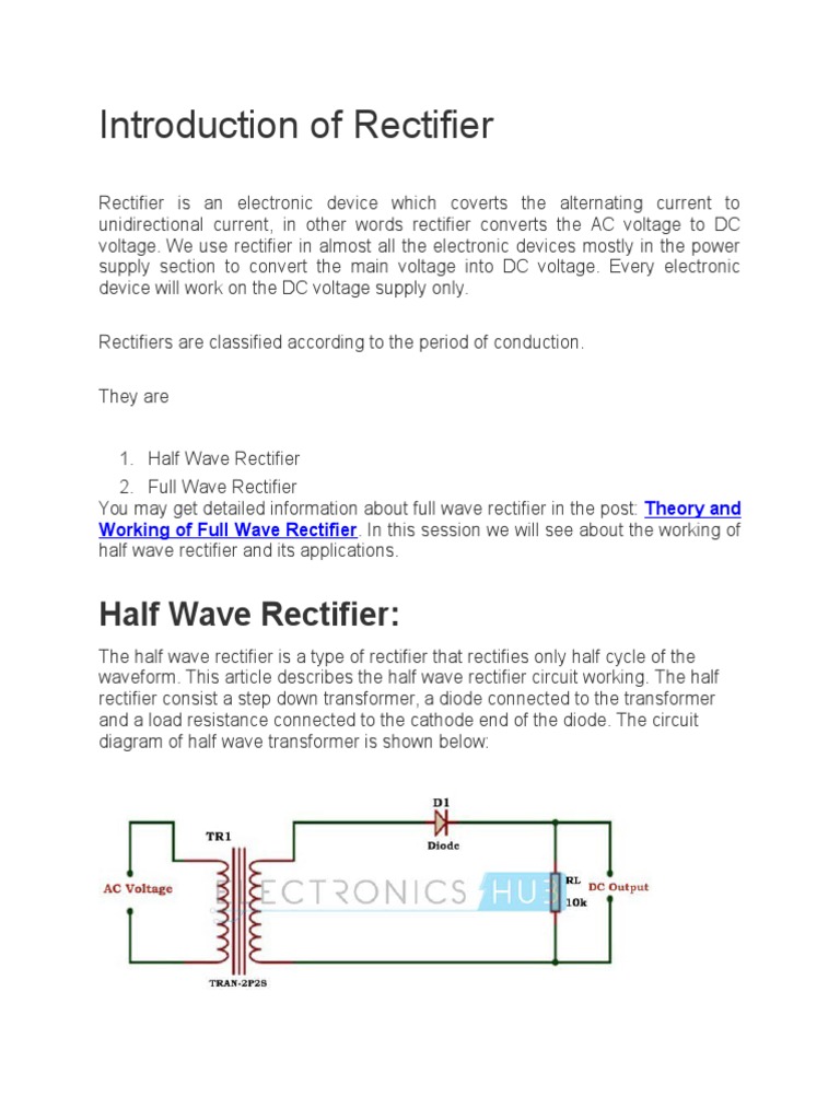 Introduction of Rectifier PDF Rectifier Diode