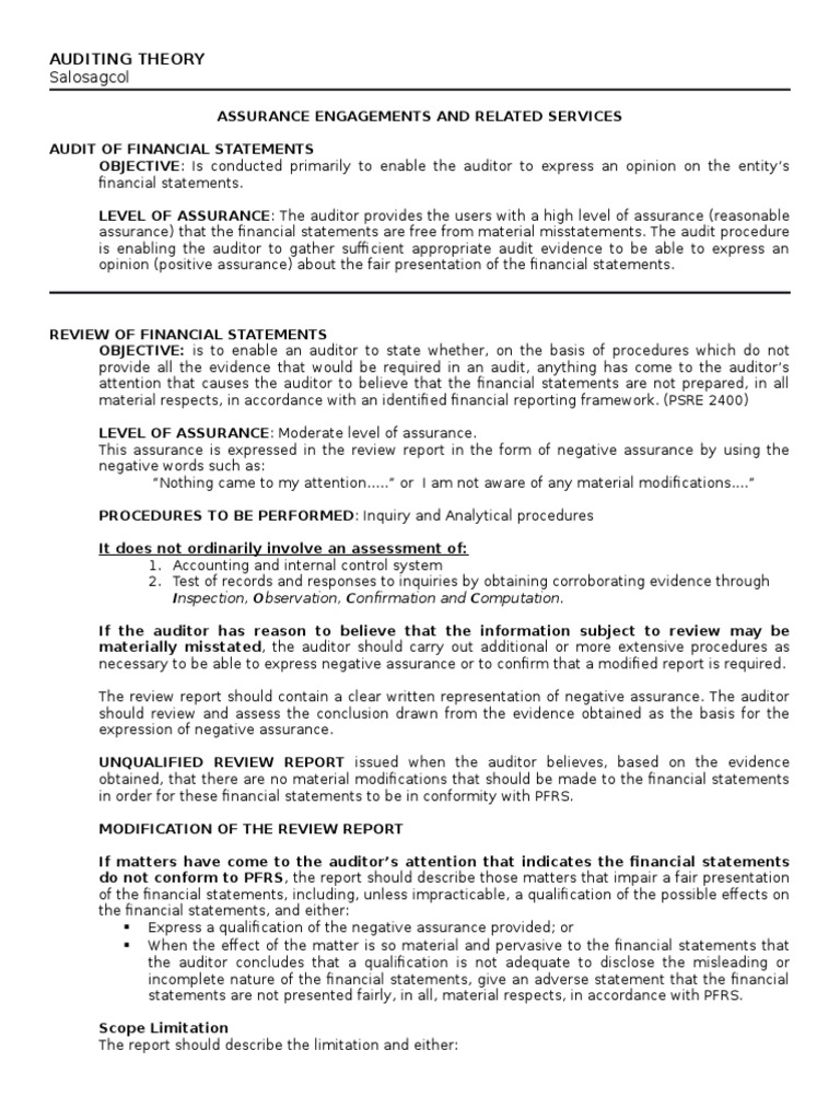 Assurance Engagements in Auditing | PDF | Financial Audit | Audit