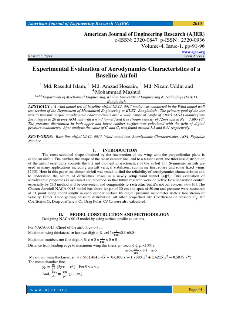 Aerodynamic Analysis of NACA 0015 Airfoil | PDF | Airfoil | Aerospace ...