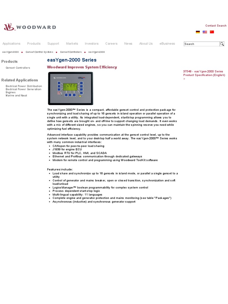Woodward Genset Controllers Parallel Applications