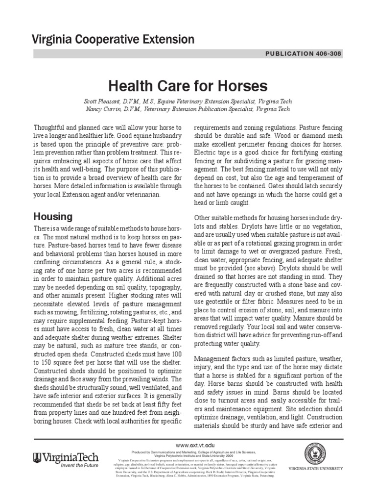 Essential Horse Health Care Guide | PDF | Wellness | Technology ...