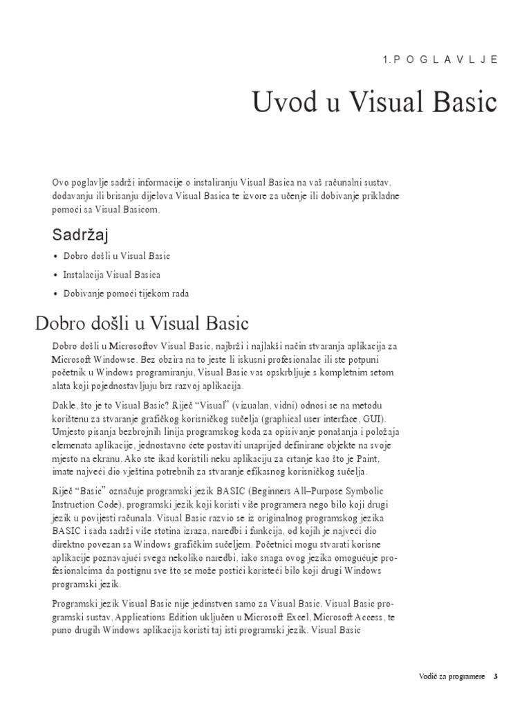Uvod U Visual Basic | PDF