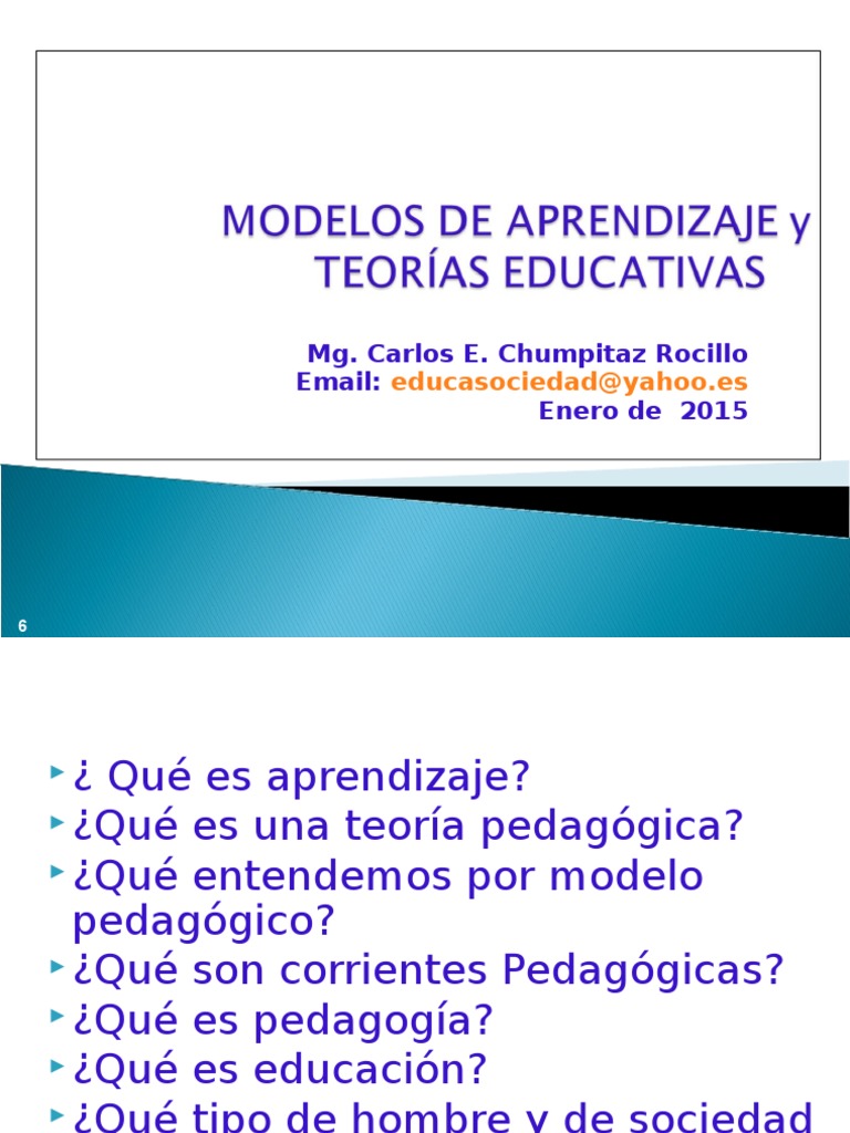 Exposicion Teorías y Modelos de Aprendizaje | PDF | Teoría del ...