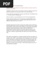 Acceleration of Catalytic Activity of Calcium Oxide For Biodiesel Production