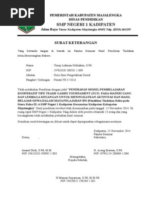 Surat Pernyataan Seminar Ptk