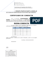 Certificado de Conducta 2015