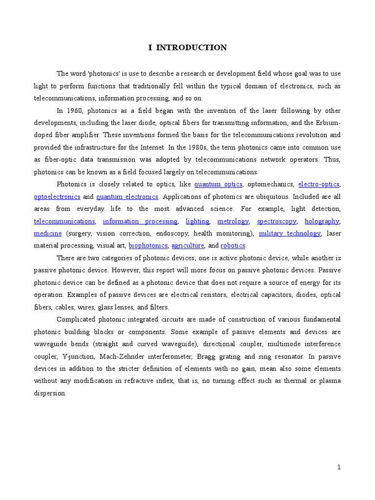 Overview of Passive Photonic Devices | PDF | Photonics | Optical Fiber