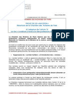 Chambre Des Notaires de Paris Communique de Presse Du 2 Fevrier 2015