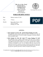 2014-10-16 Queens CB 08. Notice of Public Hearing - BSA 226-14-BZ and BSA 35-10-BZ