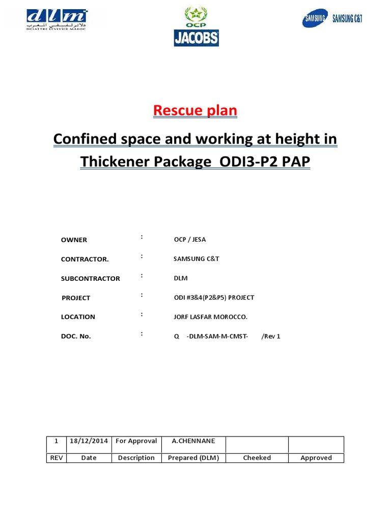 Emergency Rescue Plan for Confined Spaces | PDF | First Aid | Safety