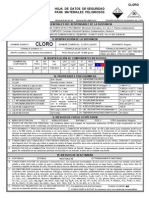 Hoja de datos de seguridad para cloro líquido: propiedades, riesgos e información toxicológica