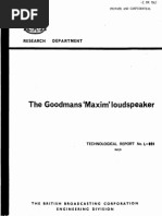 BBC Research Goodmans 'Maxim' Loudspeaker 1965-09