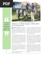 Tribute to Dick Snyder   1940--2014