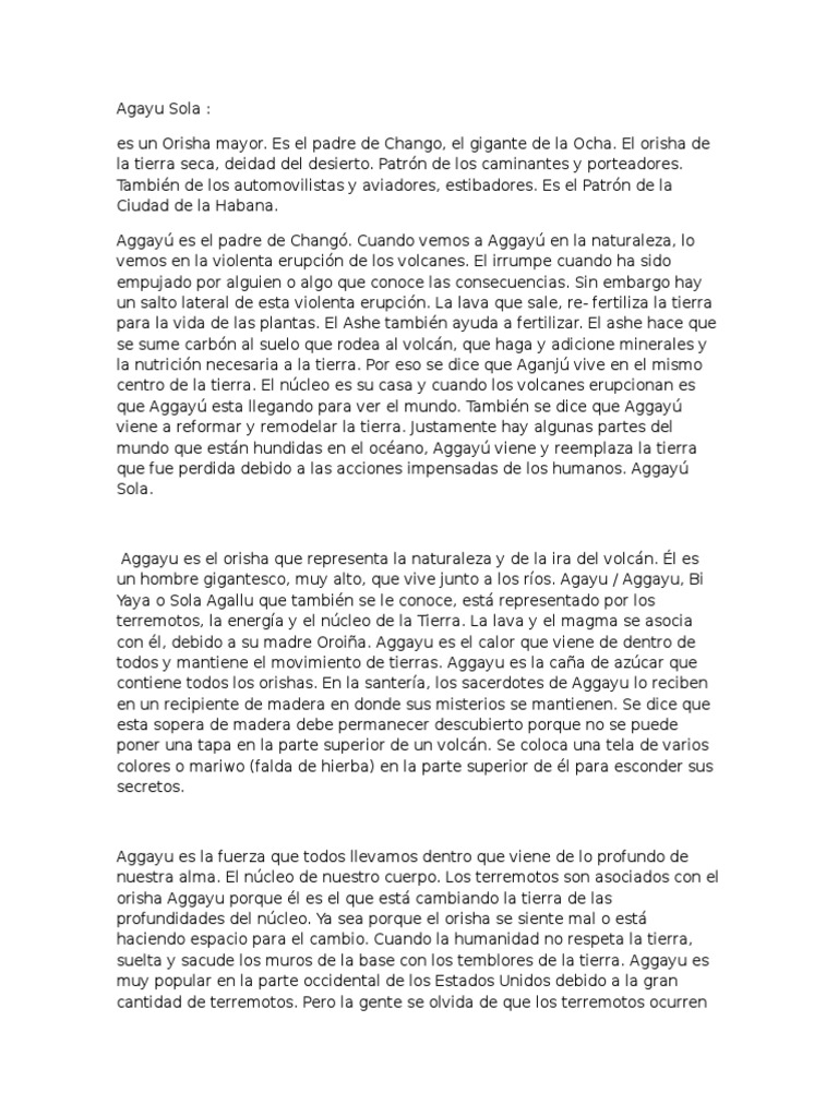 Aggayú: Orisha de la Tierra y Volcanes | PDF | Volcán | Tierra