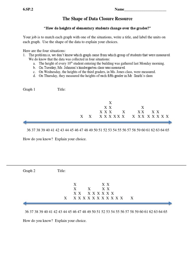 Shape of Data - Student Handout | PDF