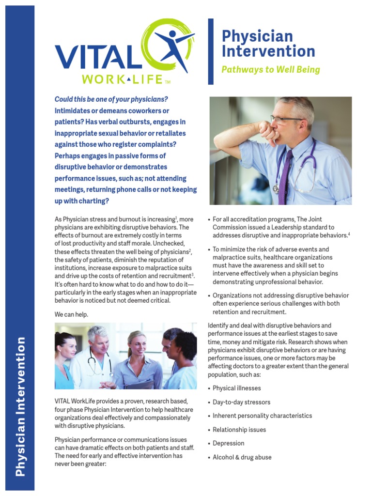 VITAL WorkLife Physician Intervention | PDF | Physician | Occupational ...