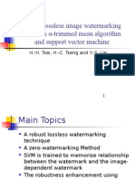Robust lossless image watermarking based on α-trimmed mean algorithmand support vector machine