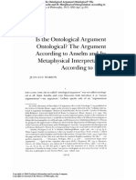 (Journal of The History of Philosophy, V. 30, P. 201-218) Jean-Luc Marion-Is The Ontological Argument Ontological - The Argument According To Anselm and Its Metaphysical Interpretation According To K