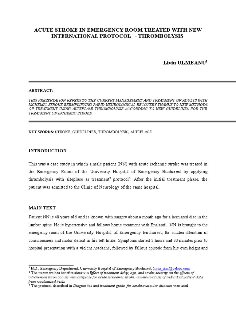 sample case study stroke patient