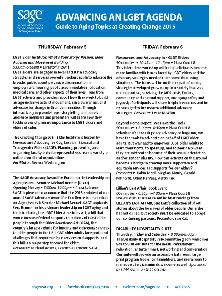 Creating Change Aging Track Flyer | PDF | Ageism | Lgbt