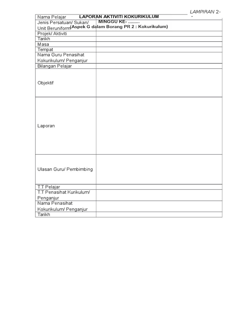 Laporan Aktiviti Kokurikulum Pdf