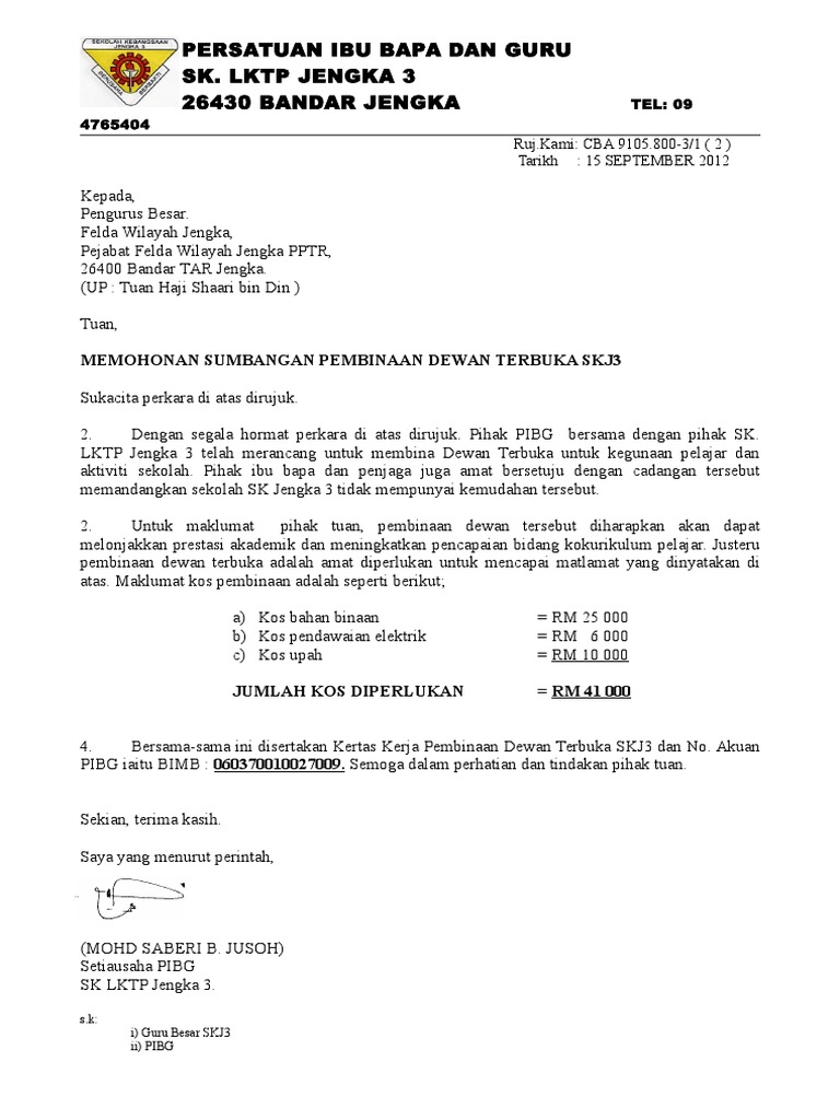 Surat Mohon Dewan Felda Pdf