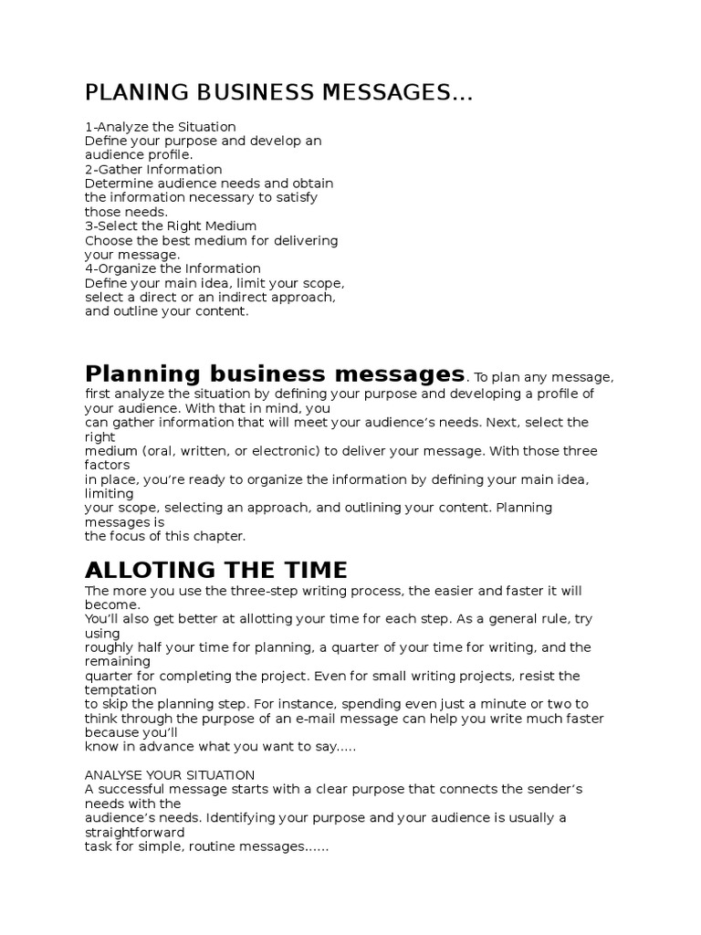 Planning Business Messages PDF Mass Media Communication