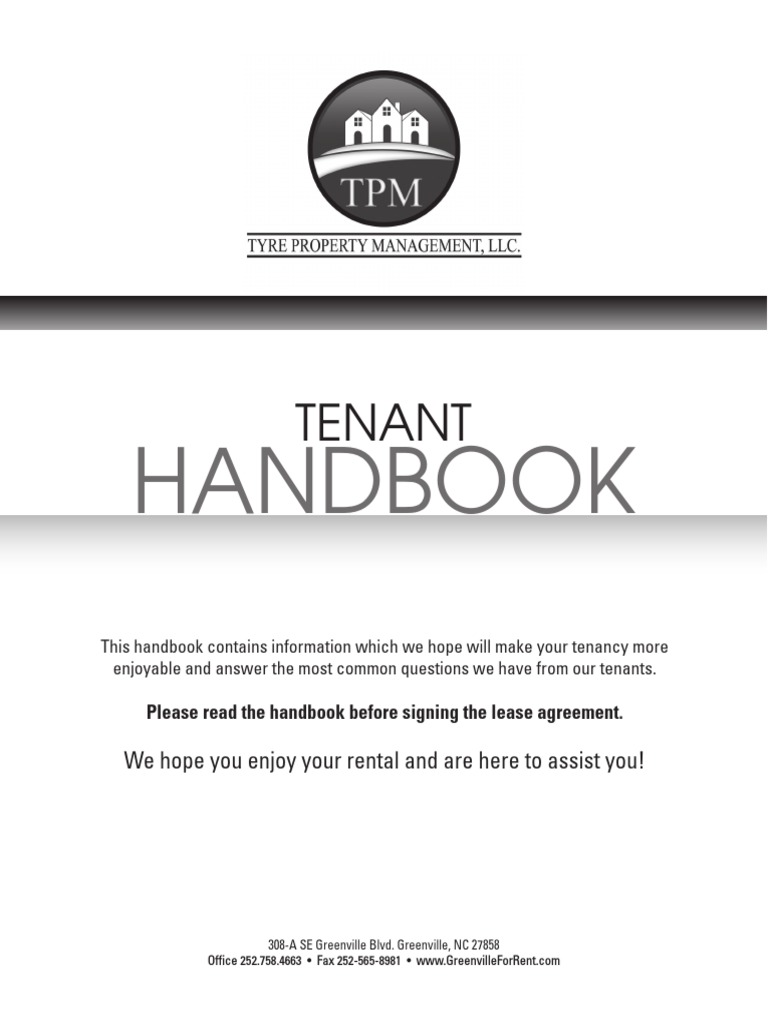 Tyre Property Management Tenant Handbook PDF Lease Leasehold Estate